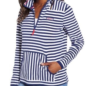 Vineyard Vines Striped Terry Quarter Zip Pullover